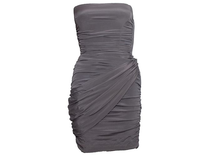 BLUMARINE, Vestido drapeado sem alças Cinza