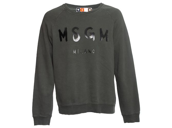 MSGM, Suéter verde com gola redonda e logo 