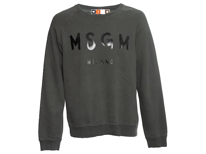 MSGM, Pull ras du cou vert avec logo 