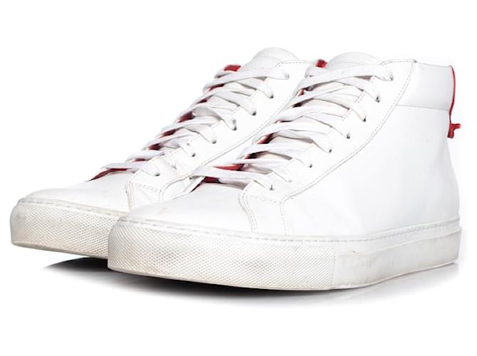 GIVENCHY, sneakers alte di colore bianco Pelle  ref.1003500