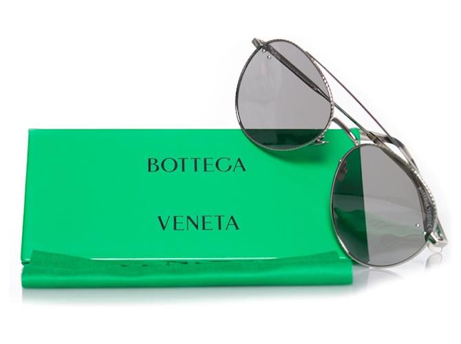 Bottega Veneta, gafas de sol redondas de aviador Plata  ref.1003502