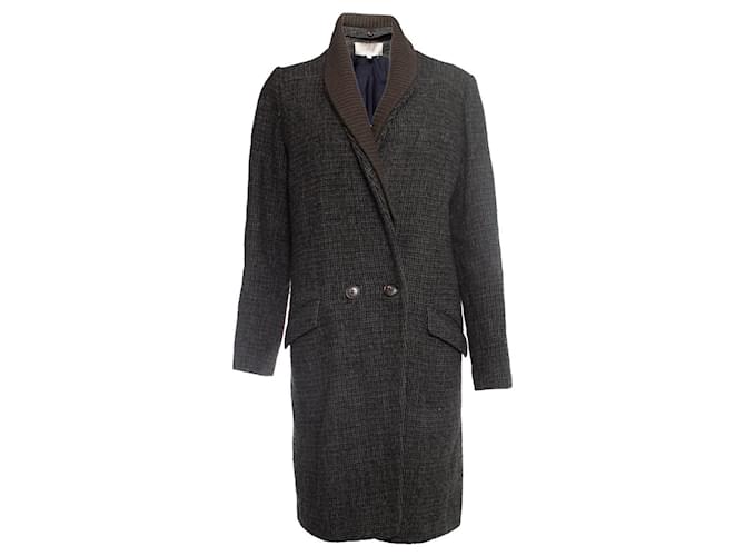 Autre Marque Vanesa Bruno, Checkered wool coat Grey  ref.1003504