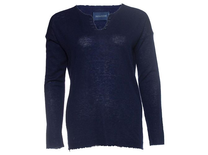 Autre Marque ZADIG E VOLTAIRE, top in cashmere con strass Blu