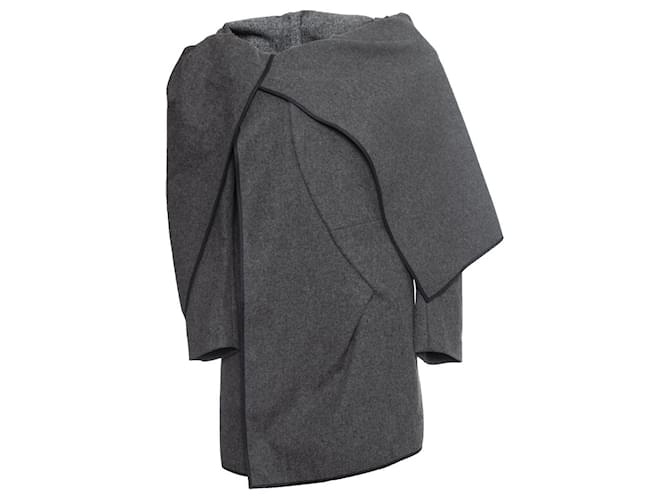 COMME DES GARCONS, abrigo asimétrico de lana gris  ref.1003516