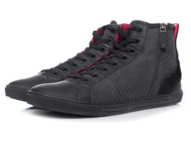 Louis Vuitton, High-Top-Python-Sneaker Grau 