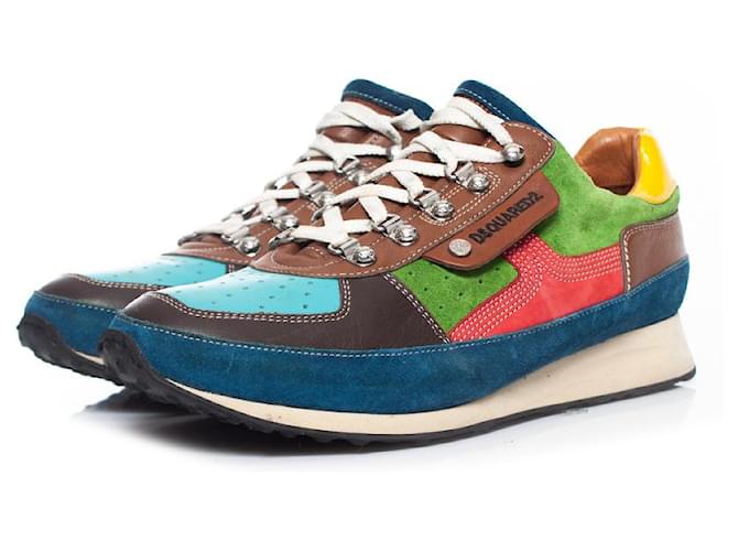 Dsquared2, multicolor track trainers Multiple colors Suede Leather  ref.1003534