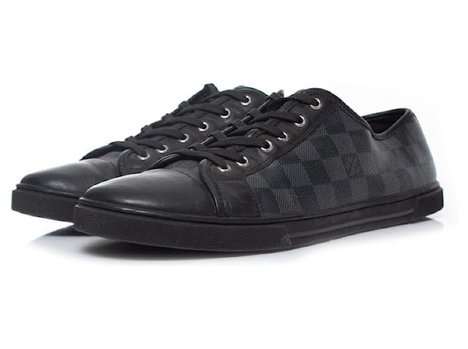 Louis Vuitton Black Damier Fabric and Leather Run Away Sneakers