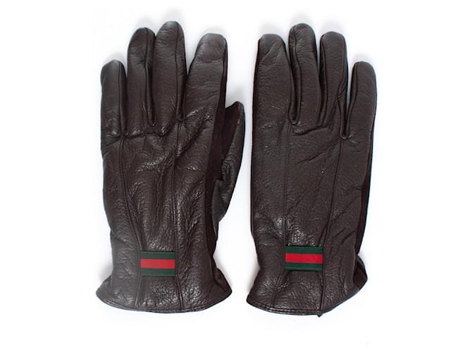 gucci, Brown leather gloves  ref.1003549
