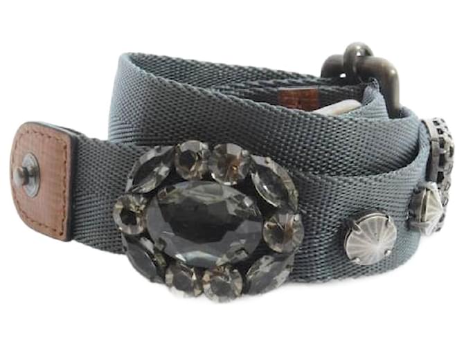 Marni, adjustable waist belt with stones in size S/M. Brown Green Grey  ref.1003557