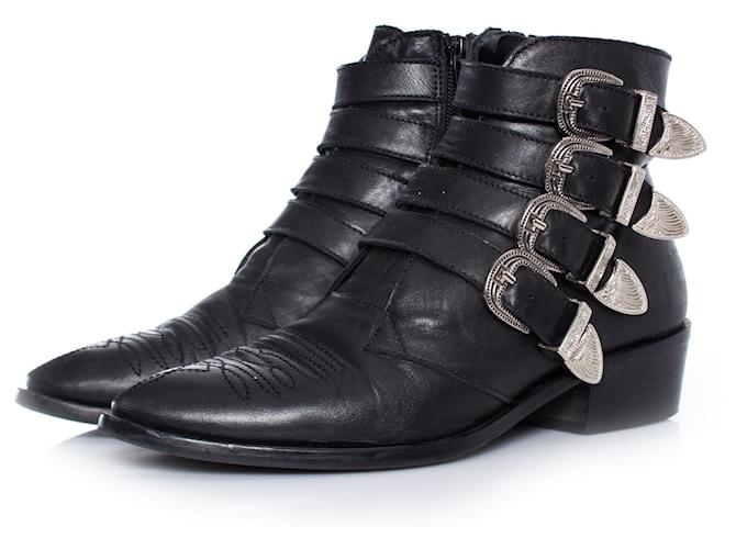 Autre Marque toral, BOTAS HEBILLA PIEL NEGRA. Negro Cuero  ref.1003561