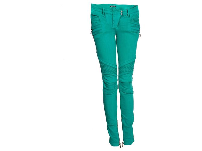 Balmain Balmaın, Vaqueros biker en verde. 