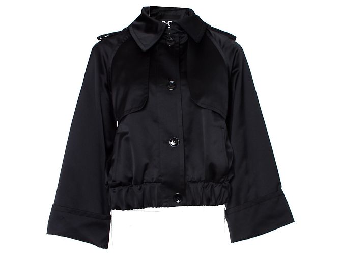 DOLCE & GABBANA, Schwarze Bomberjacke aus Satin