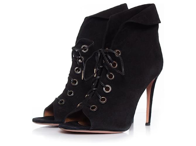 Aquazzura Aquazurra, Botins Eva em camurça preta. Preto Suécia  ref.1003593