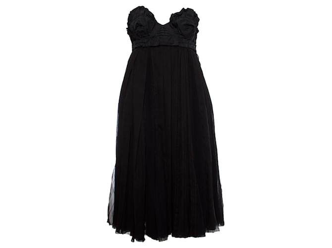 Louis Vuitton, Vestido de coctel negro Seda  ref.1003600