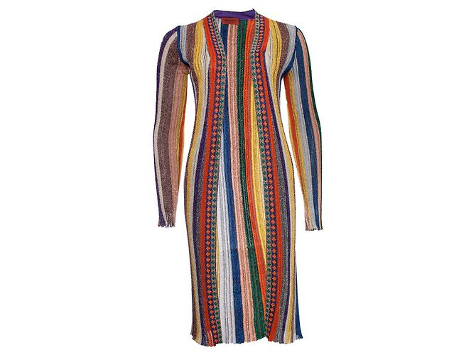 MISSONI, cárdigan a rayas de lúrex. Multicolor