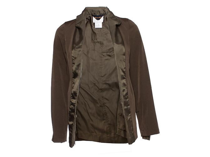 COMME des GARCONS, Grüner Blazer mit Satinbesatz.