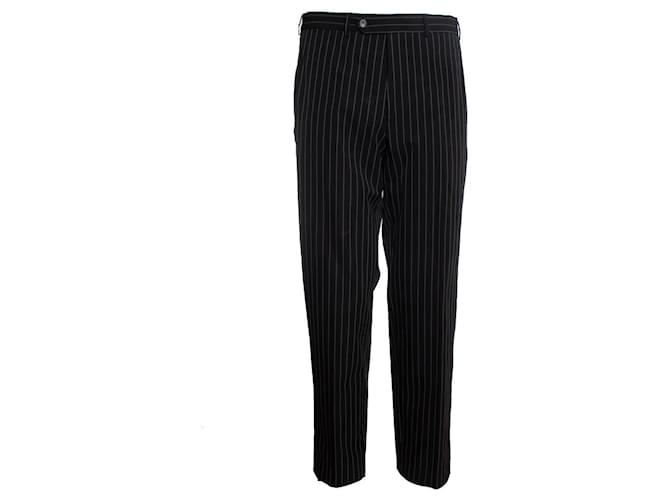 Prada, pantalon noir à fines rayures. Polyester  ref.1003635