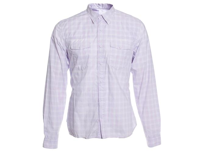 Prada, Purple checkered blouse. Cotton  ref.1003636