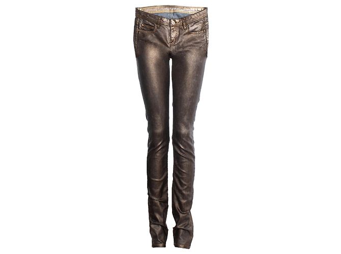 Faith Connexion Conexão de Fé, Calça jeans dourada. Dourado