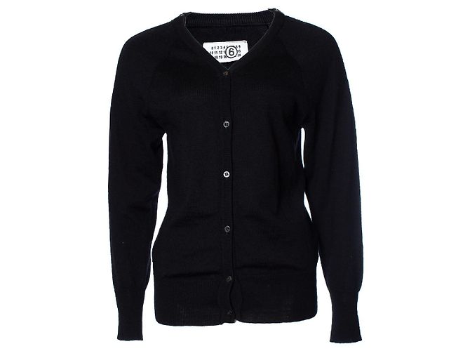 Maison Martin Margiela Maison Margiela, Strickjacke mit silbernen Reißverschlüssen Schwarz