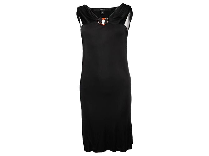 gucci, Abito nero con marrone/ornamento d'oro.