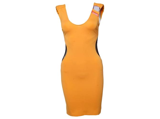 Patrizia Pepe, robe stretch orange avec détails transparents en bleu/taille rouge 38IT/XS. Viscose  ref.1003730