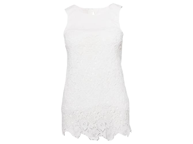 Patrizia Pepe, White lace top. Cotton  ref.1003732