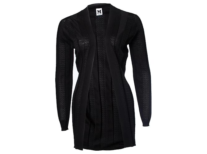 M MISSONI, Cardigan tricoté noir sans bouton  ref.1003764