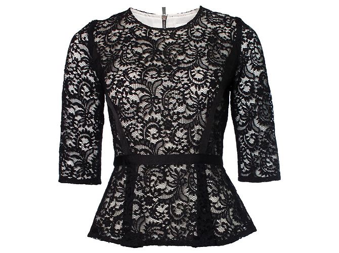 Autre Marque GERARD DAREL, Black lace top with peplum