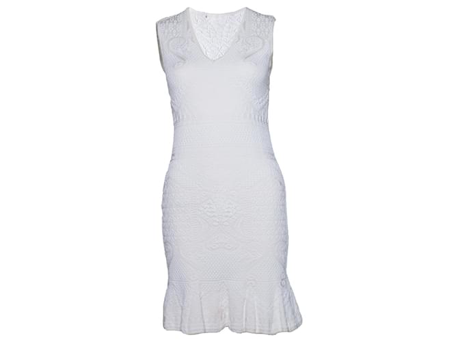 Roberto Cavalli, weißes strukturiertes Kleid  ref.1003786