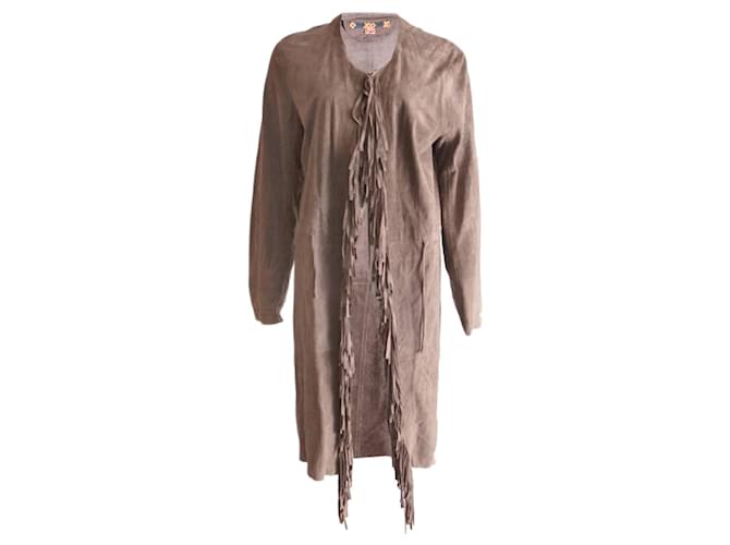 Autre Marque ByDanie, Taupe coloured suede jacket with fringes. Brown Grey  ref.1003805
