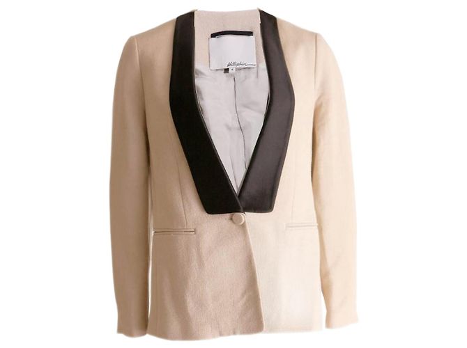 Phillip Lim, Sandfarbener Blazer mit schwarzem Revers 6/S.