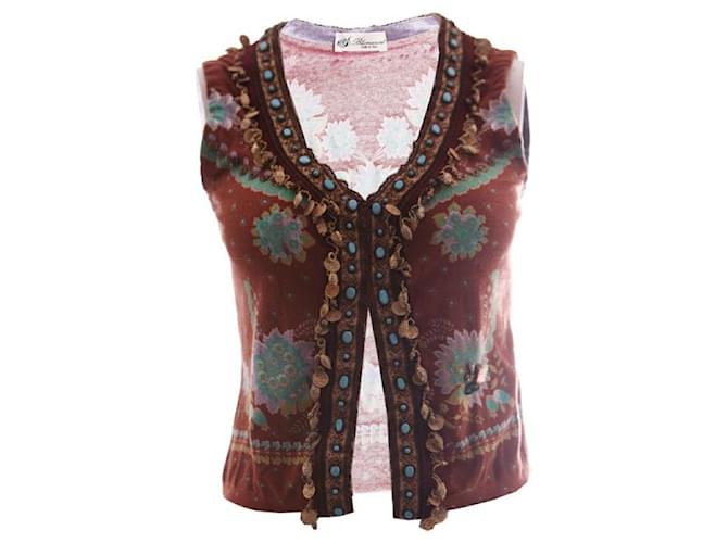 BLUMARINE, Brown vest with coins and beads Multiple colors  ref.1003821