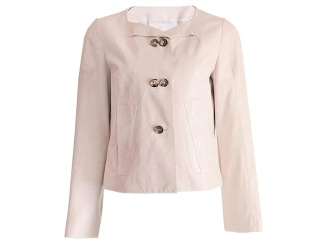 Chloé Chloe, Beige/off white lamb leather jacket in size FR42/M.  ref.1003824