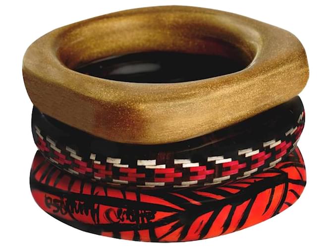 Altri gioielli Autre Marque Alfonso Mendoça, braccialetti di lusso artigianali realizzati in Colombia. Nero Rosso D'oro  ref.1003827