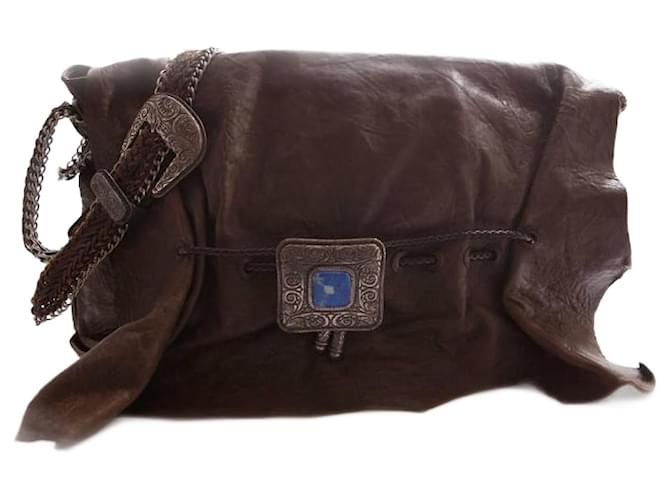 ETRO, Brown Shoulder Bag Leather  ref.1003834