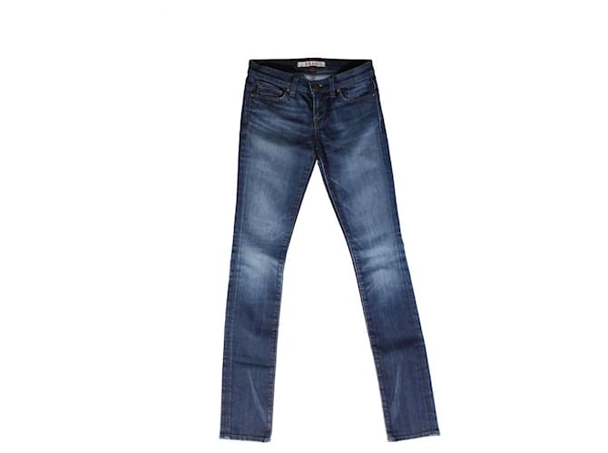J Brand Marca J, calça jeans lápis cintura baixa azul médio em tamanho 25. Algodão John  ref.1003842