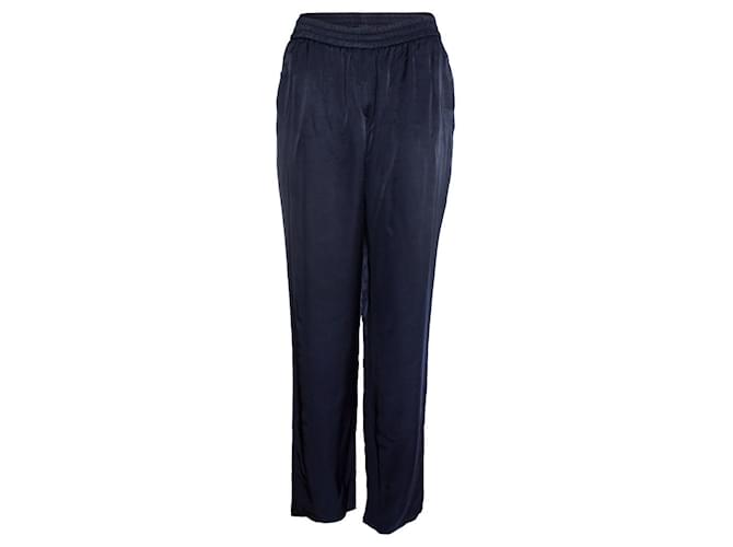 Autre Marque Frenk, pantaloni casual blu lucidi Viscosa  ref.1003847