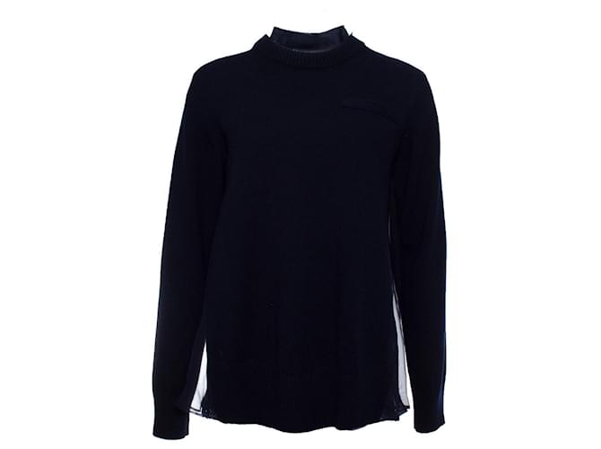 Sacai, Blue wool top with transparent back  ref.1003850