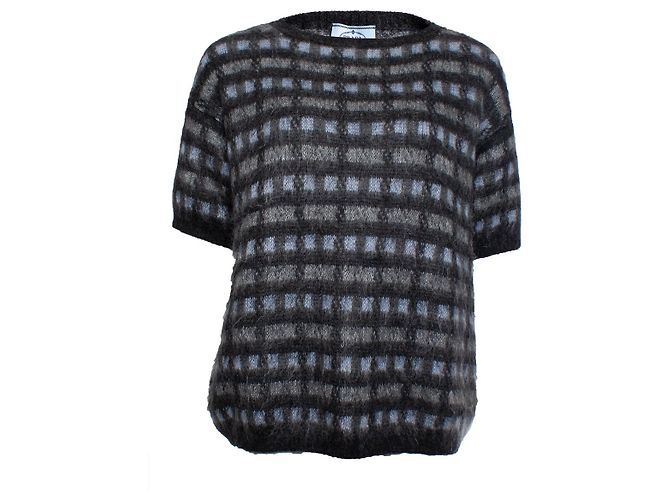 Prada, Suéter Mohair com mangas curtas Multicor