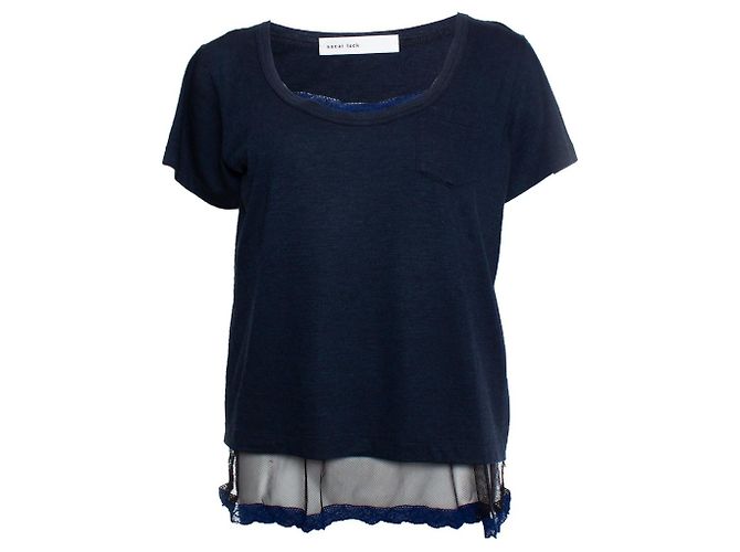 Autre Marque Sacai Suerte, camiseta azul con top lencero