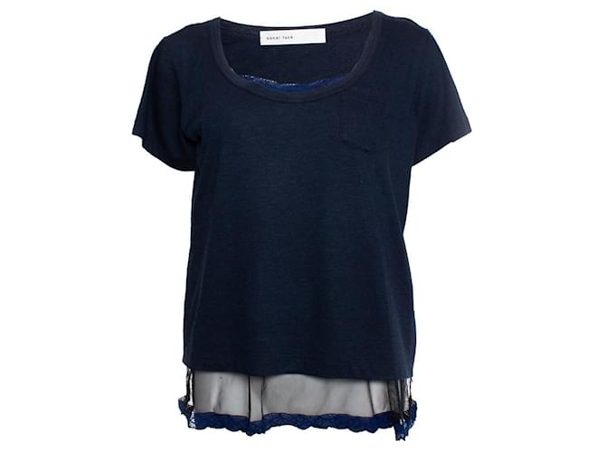 Autre Marque Sacai Fortuna, maglietta blu con top in lingerie Cotone  ref.1003866