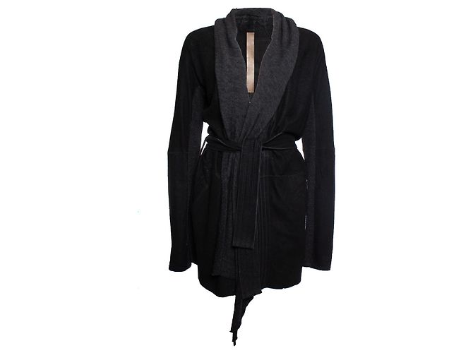 Autre Marque Isacco Sellam, cardigan avvolgente in pelle Nero