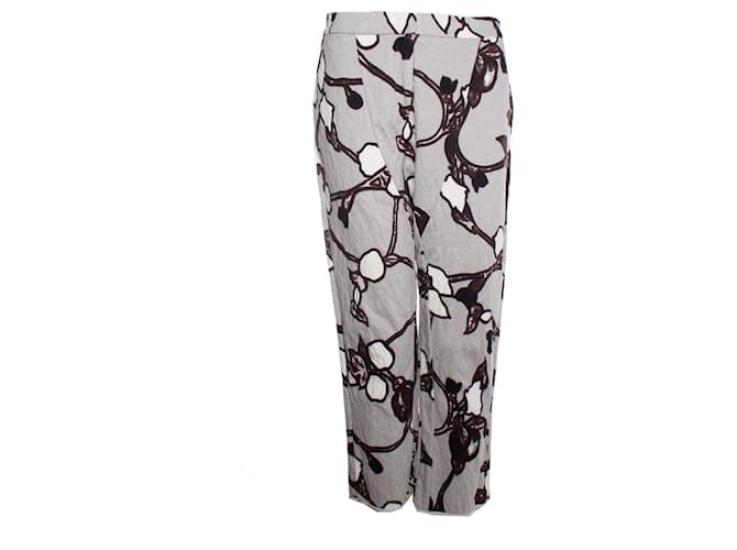 Marni, trousers with flower print Grey Cotton  ref.1003886