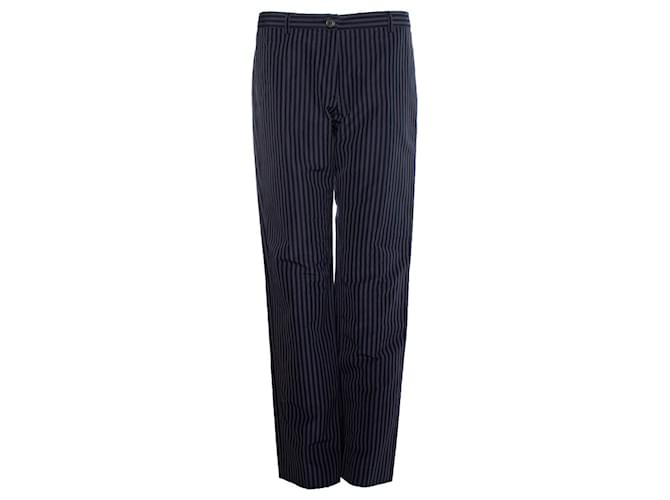 Dries van Noten, Pantalon rayé Polyester Bleu  ref.1003892