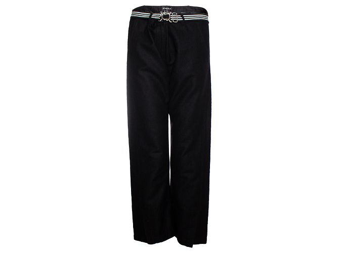 Ann Demeulemeester, Hose mit gestreiftem Gürtel Schwarz