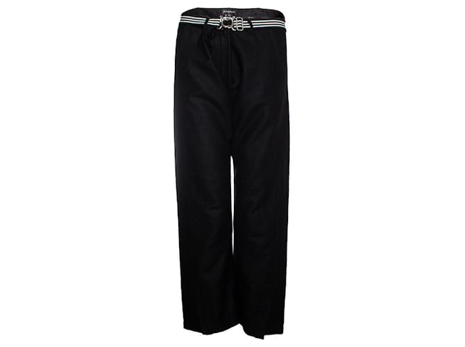 Ann Demeulemeester, trousers with striped belt Black Wool  ref.1003893