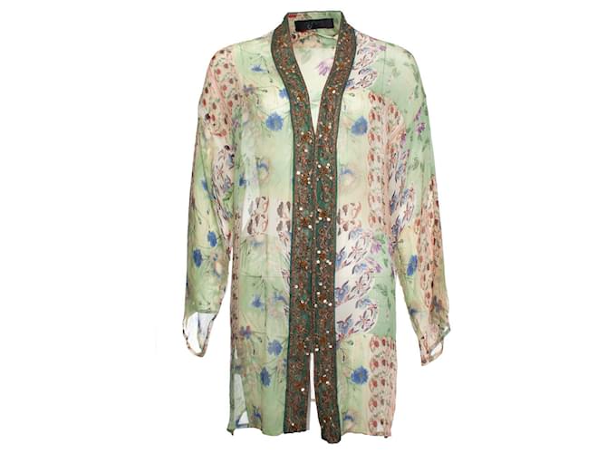 Autre Marque BRAY, kimono cardigan Green Silk  ref.1003894