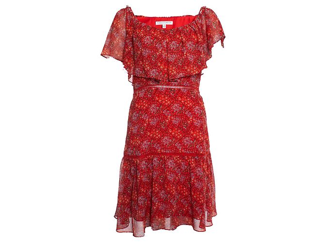 Rebecca Minkoff, Kleid mit Blumenmuster in Rot