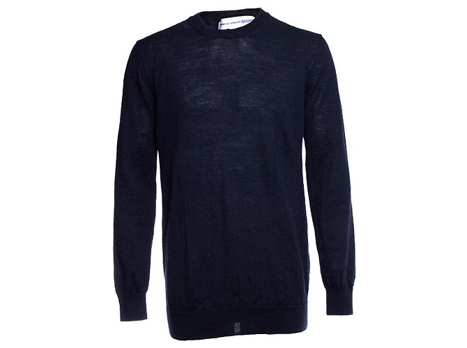 COMME des GARCONS, Blauer Wollpullover. 